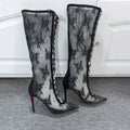 Christian Louboutin Black Lace Boots