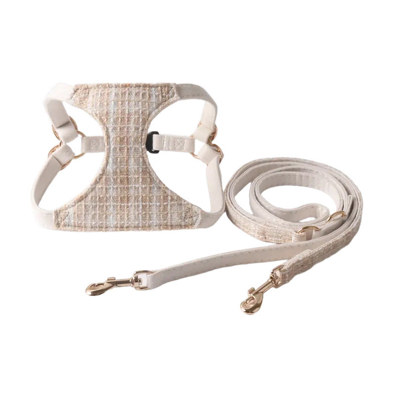 Chanel Pet Chest and Back Harness Leash Set