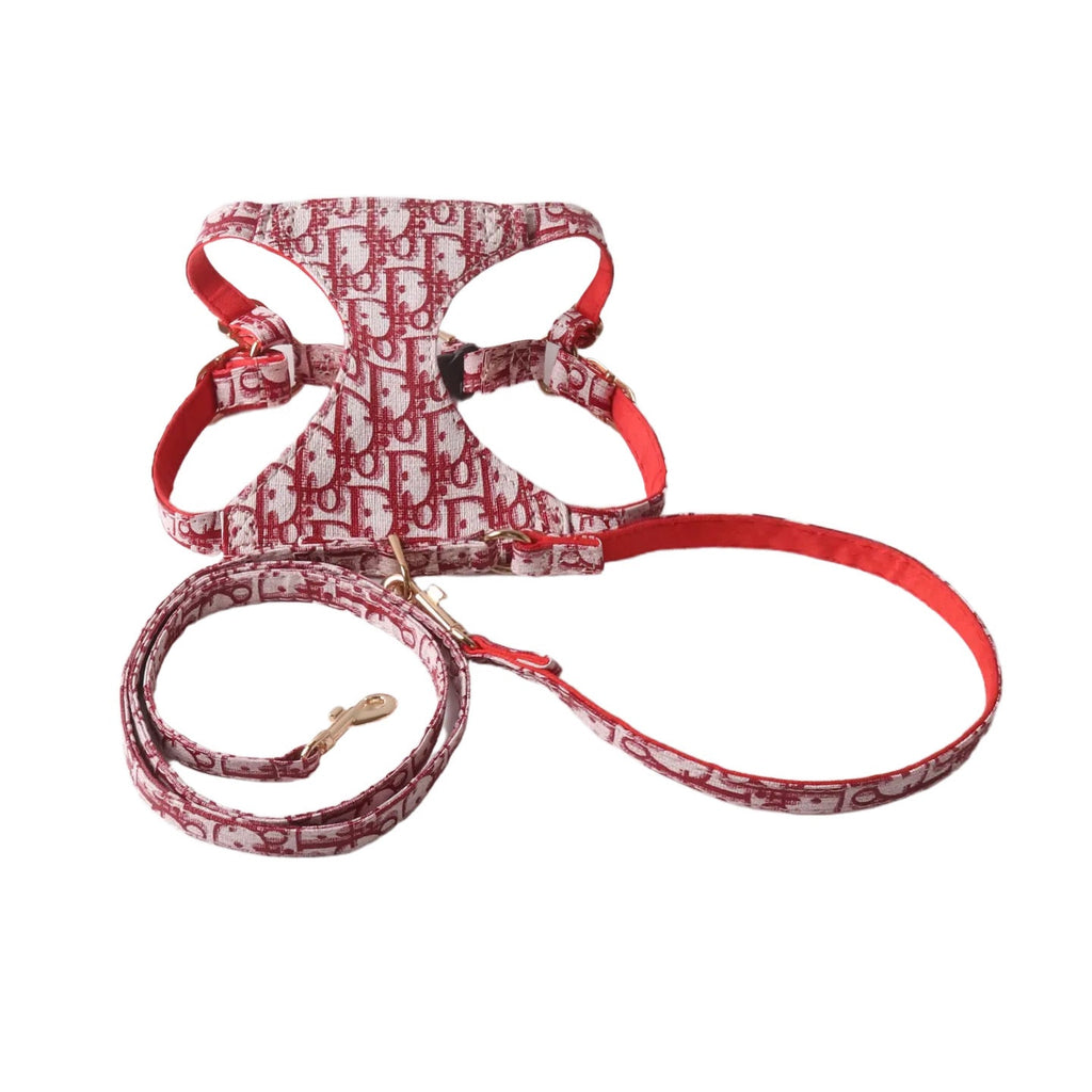 Dior Pet Chest and Back Harness Leash Set