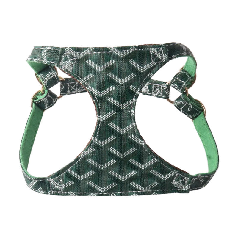 Goyard Pet Chest and Back Harness Leash Set