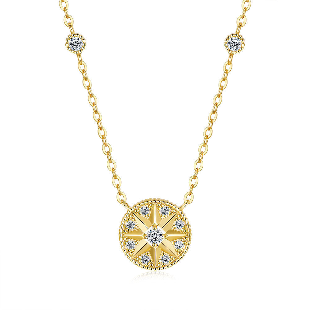 Six-pointed Star Pendant 14K Gold Plated Moissanite Necklace