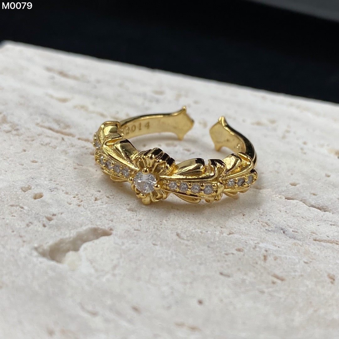 Chrome Hearts Diamond Open-End Ring