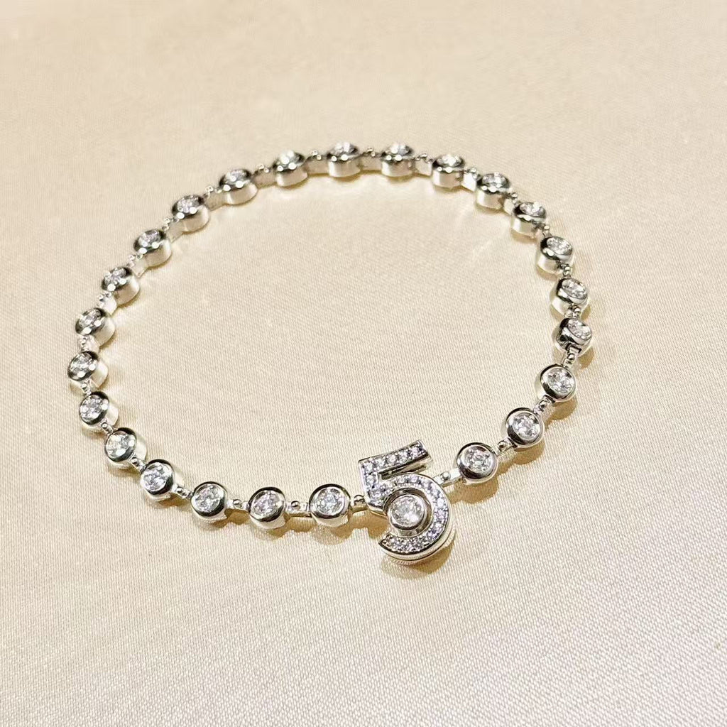 Chanel Number 5 Diamond Necklace Bracelet