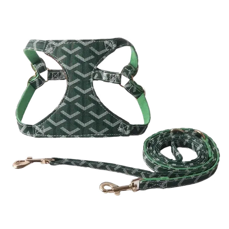 Goyard Pet Chest and Back Harness Leash Set