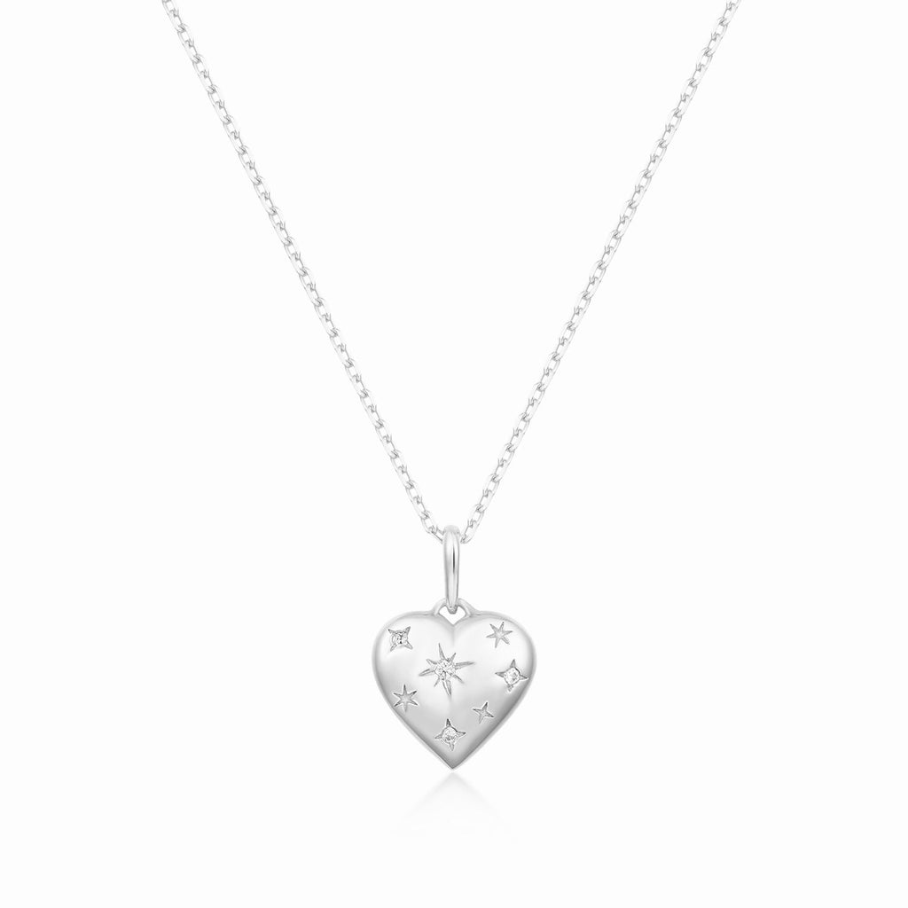 Heart Pendant Star Necklace