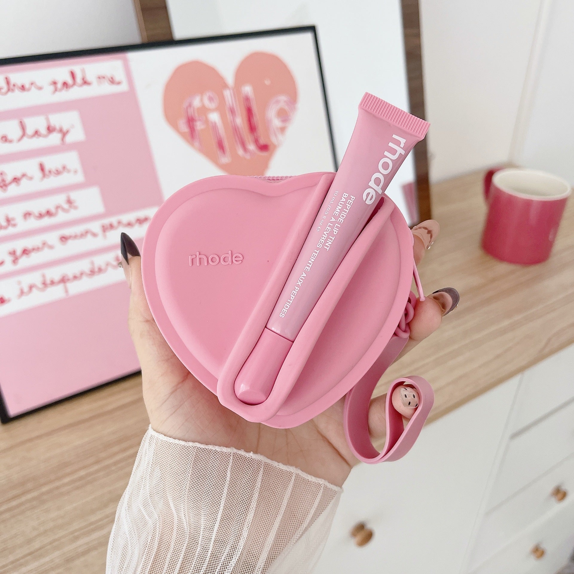 Rhode Heart Shape Case Bag with Lip Balm