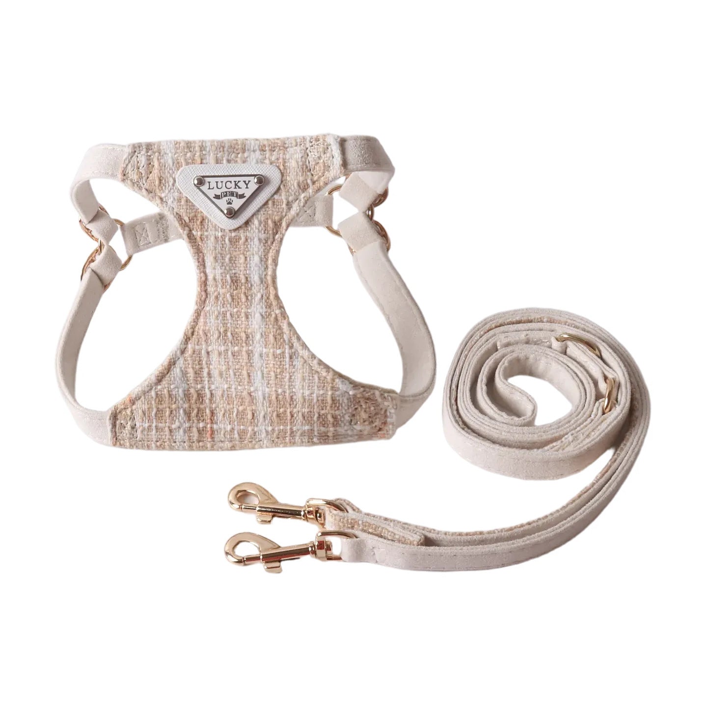 Chanel Pet Chest and Back Harness Leash Set