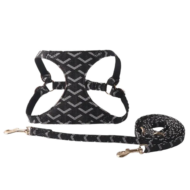 Goyard Pet Chest and Back Harness Leash Set