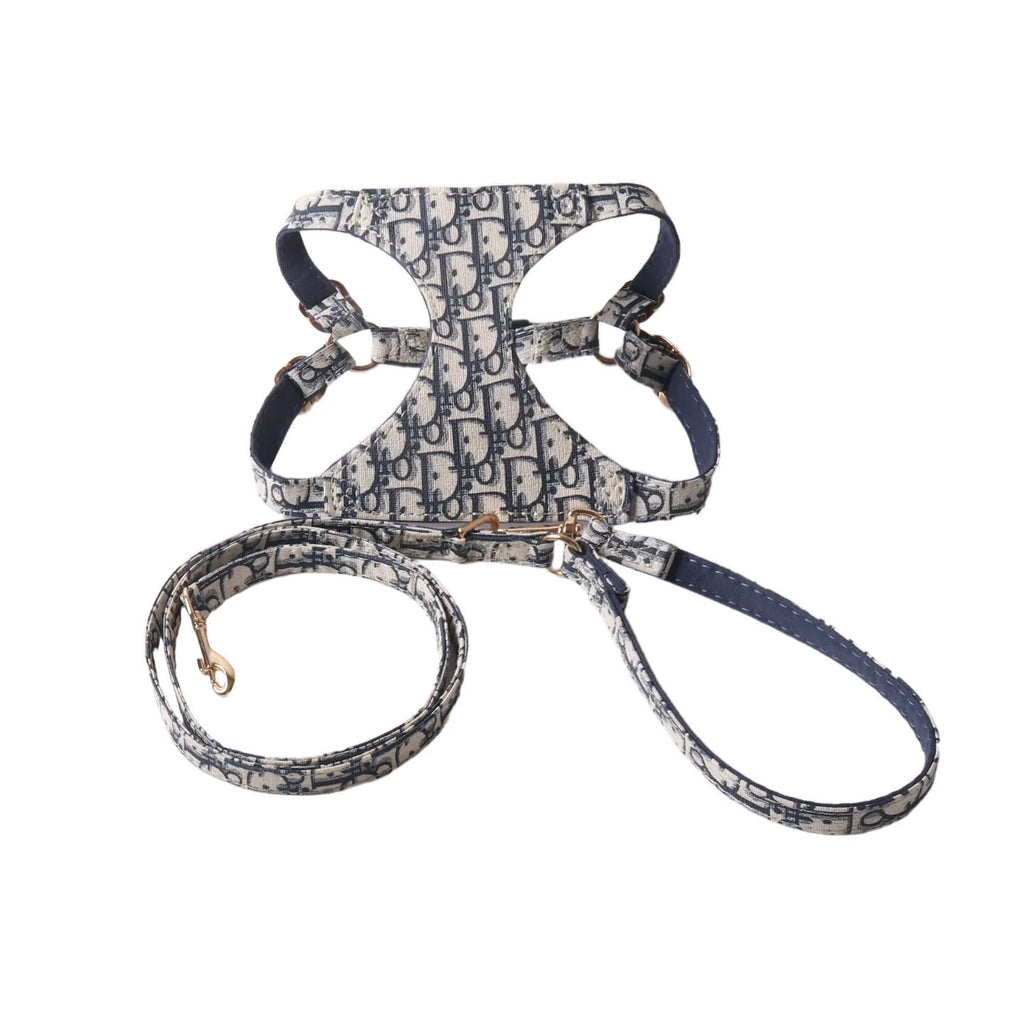 Dior Pet Chest and Back Harness Leash Set