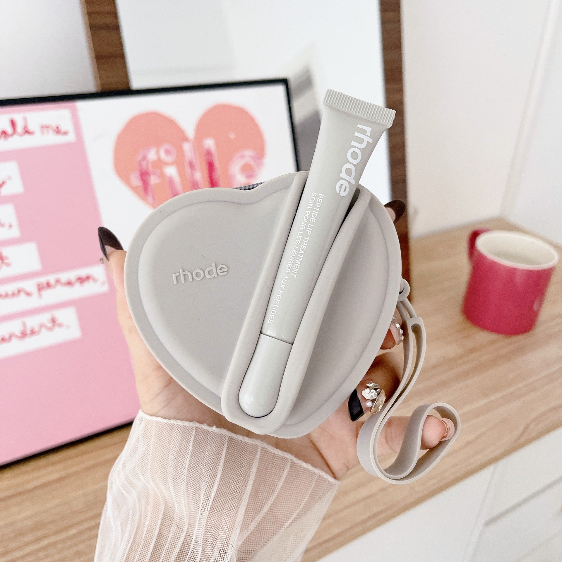 Rhode Heart Shape Case Bag with Lip Balm