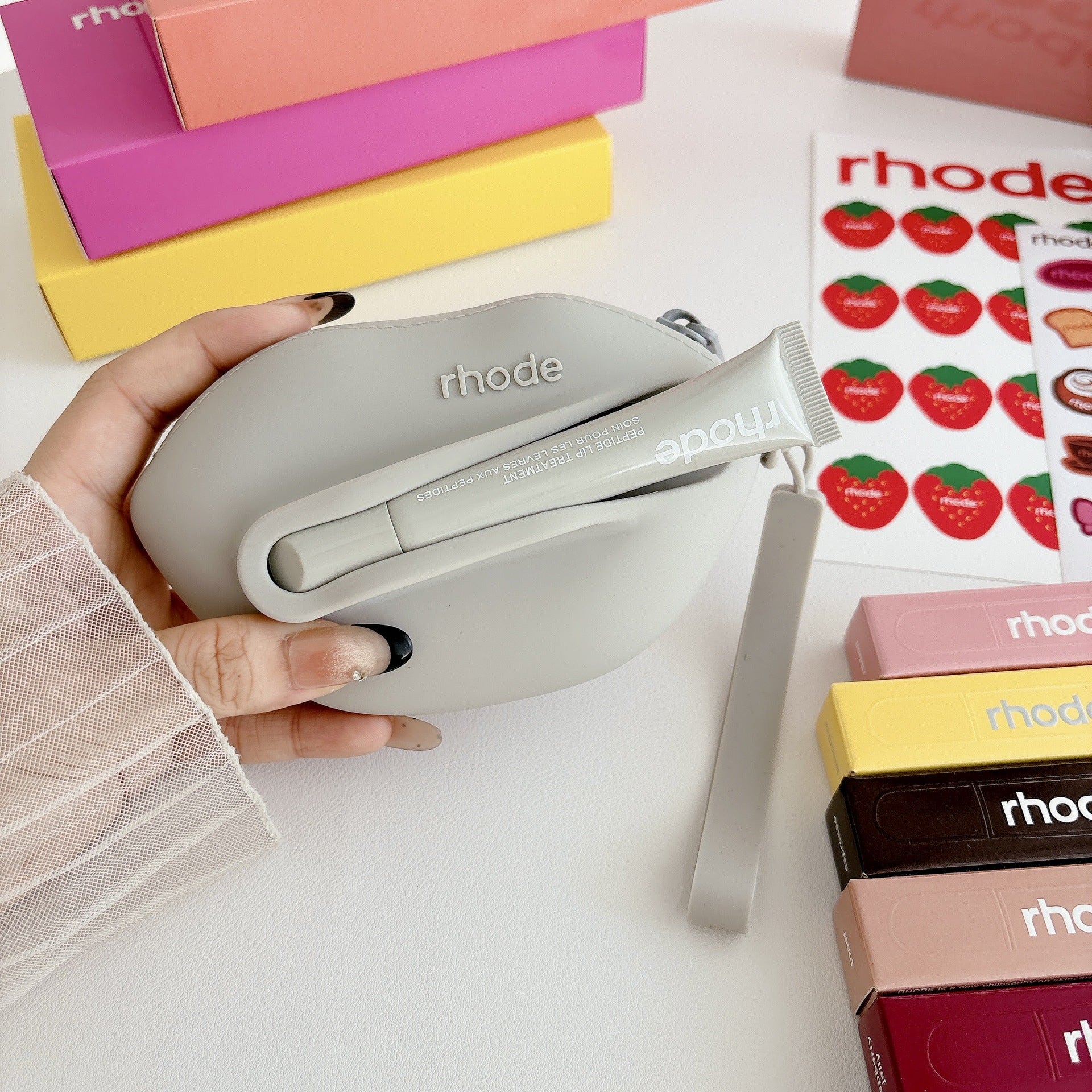 Rhode Lip Shape Case Bag with Lip Balm