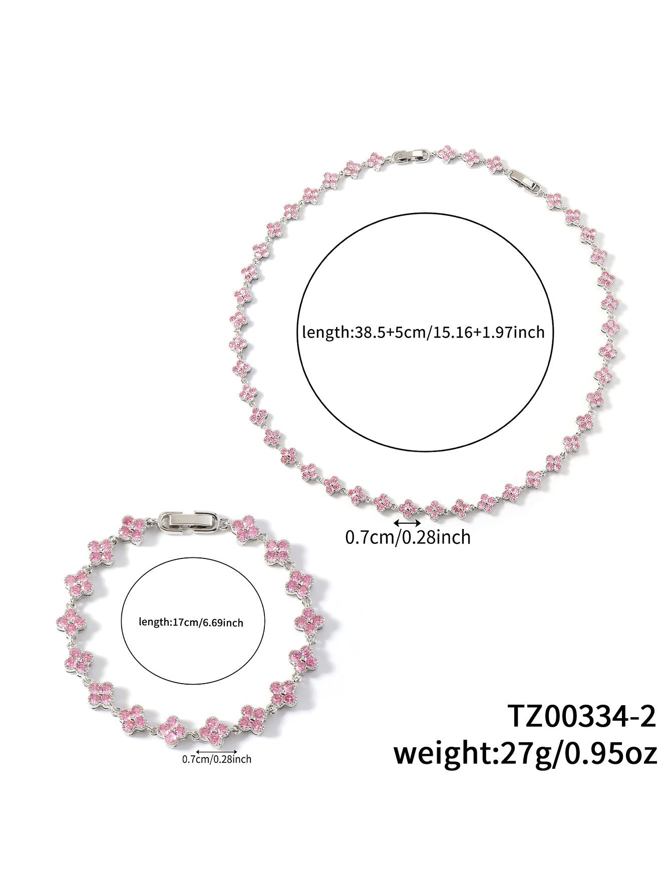 Colorful Clover Diamond Bracelet Necklace