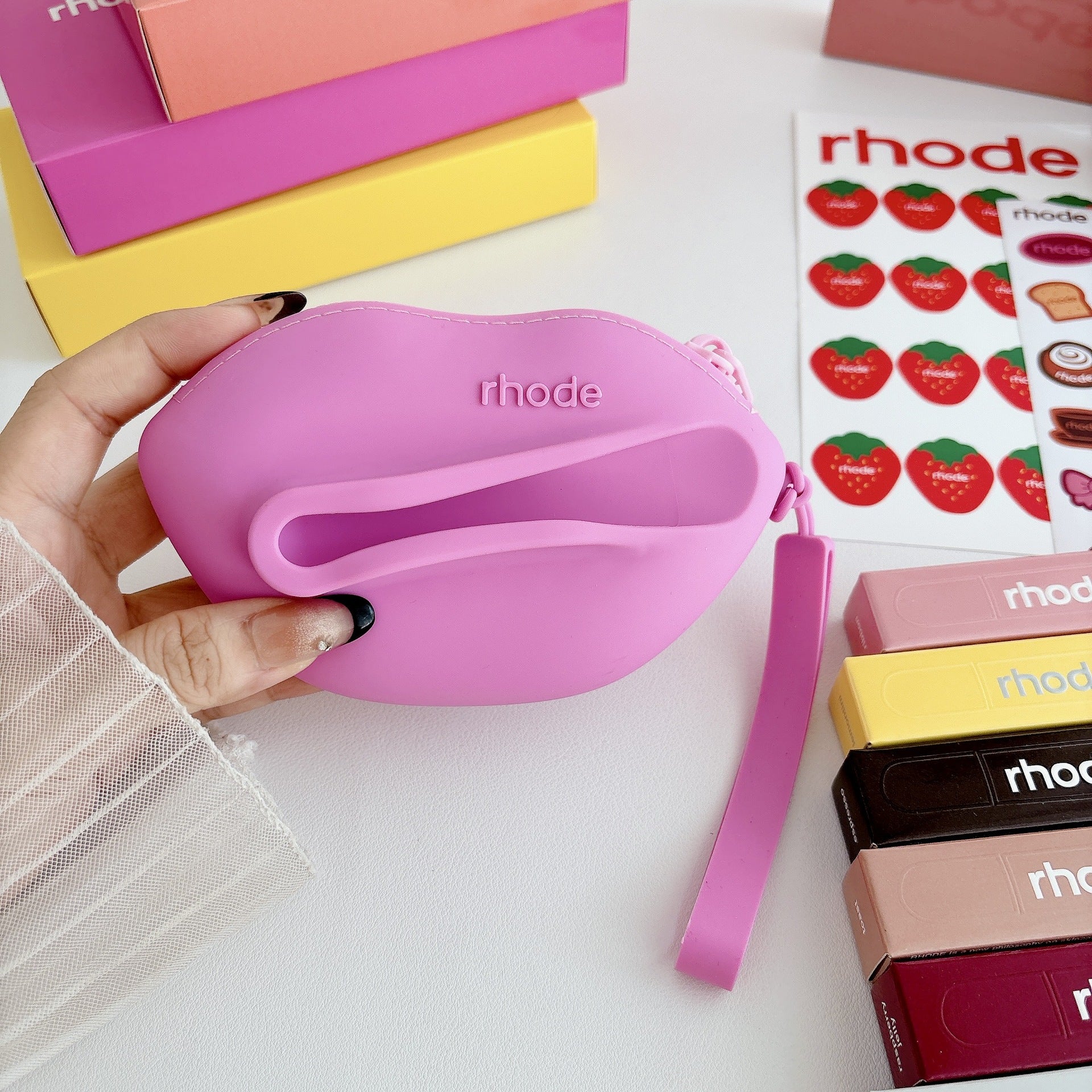 Rhode Lip Shape Case Bag with Lip Balm