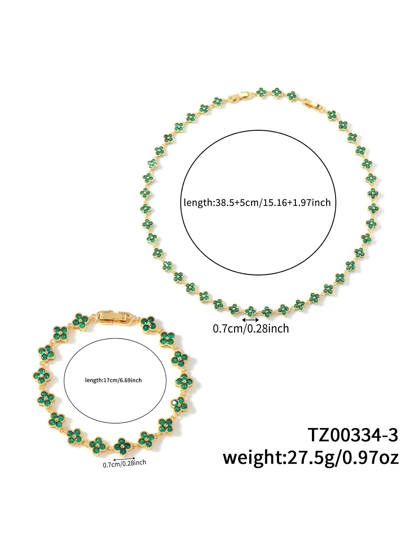 Colorful Clover Diamond Bracelet Necklace