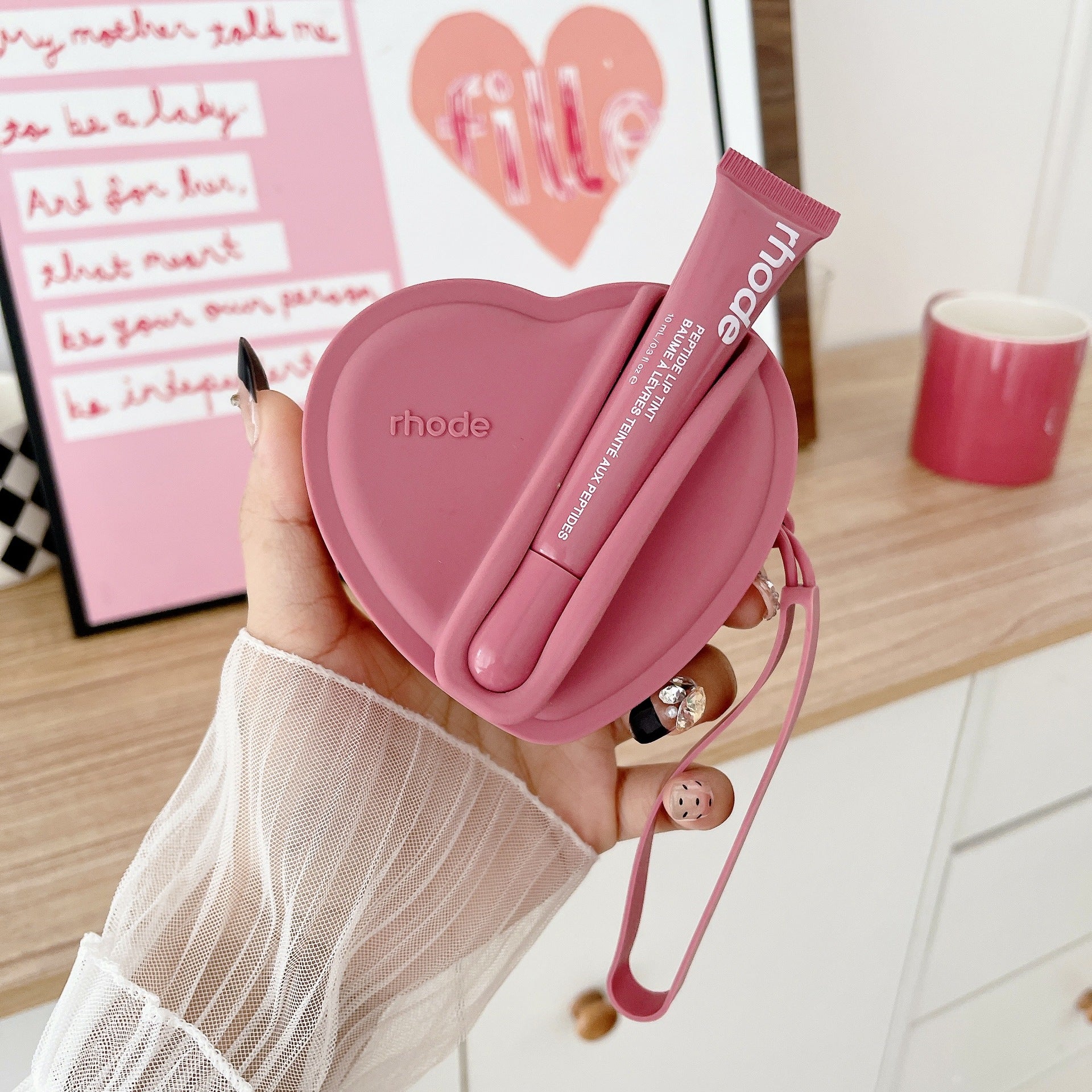 Rhode Heart Shape Case Bag with Lip Balm
