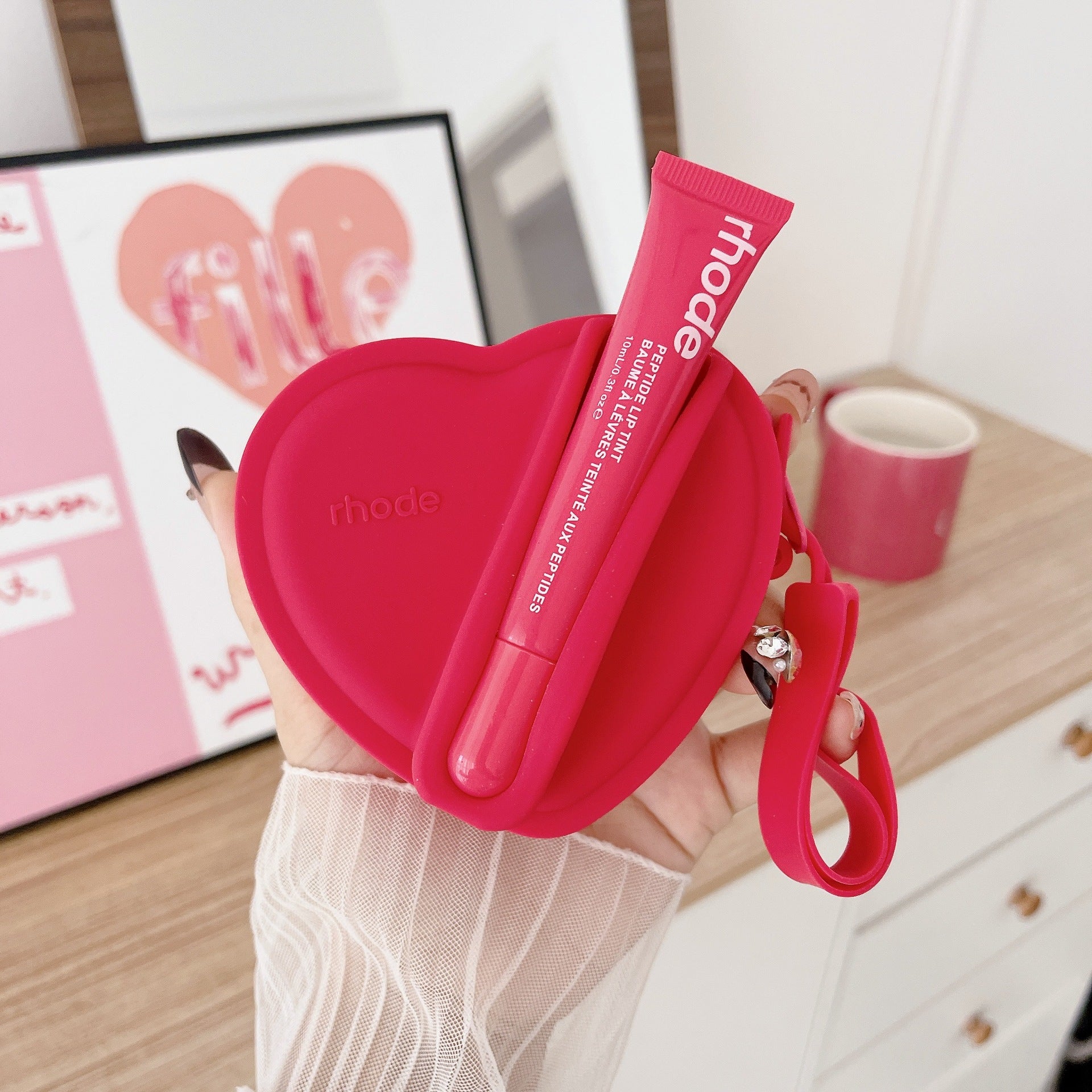 Rhode Heart Shape Case Bag with Lip Balm