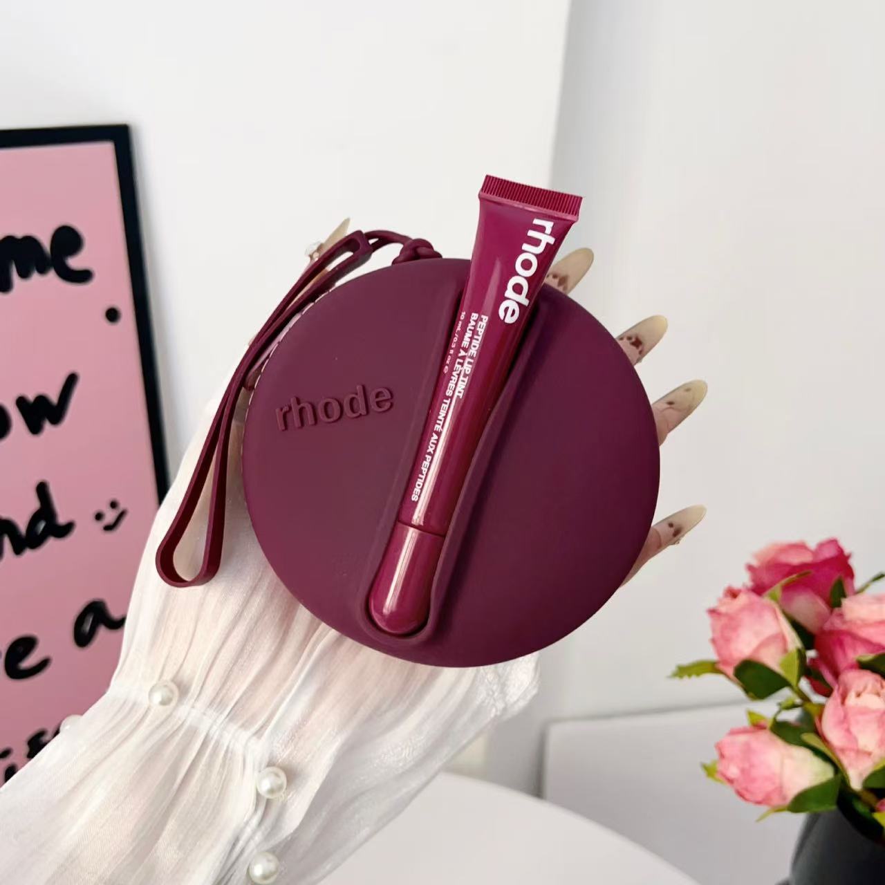 Rhode Round Shape Case Bag with Lip Balm