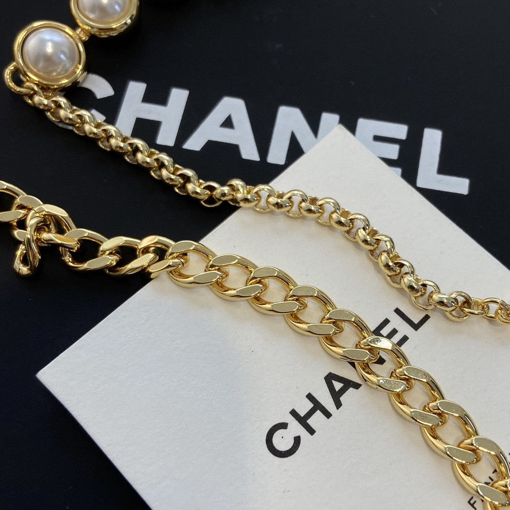 Chanel Gold Pearl Necklace