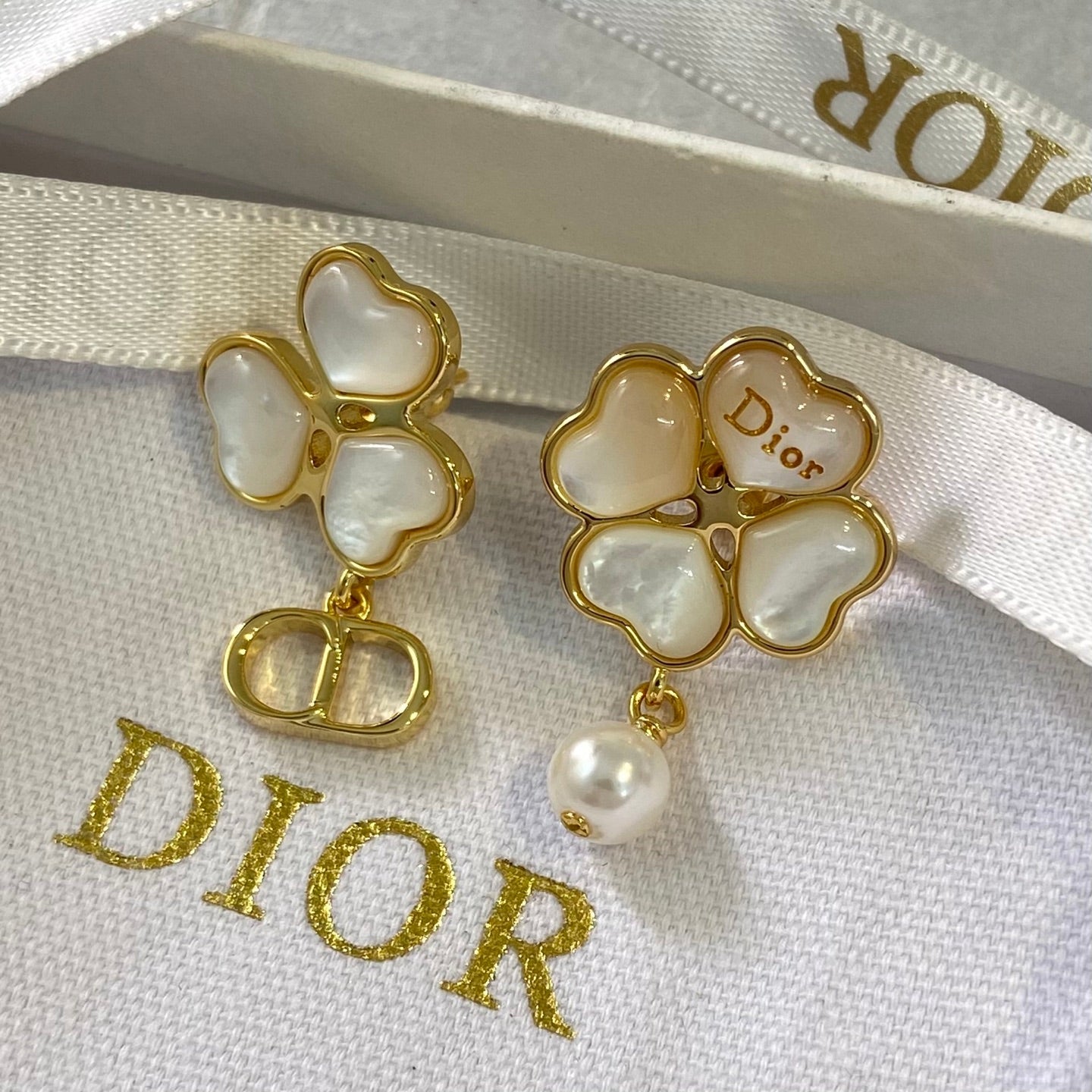 Dior Asymmetrical Pearl Earrings